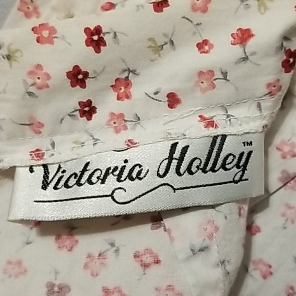 <VICTORIA HOLLEY> White/Pink/Maroon Floral Skirt - Picture 8 of 14